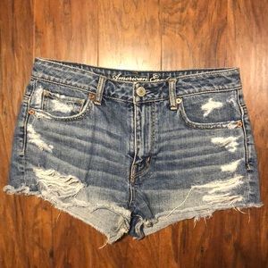 High waisted distressed festival shorts